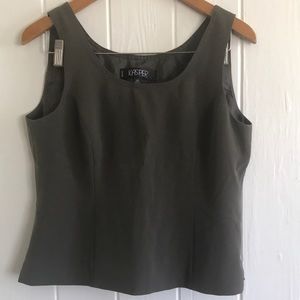 Kasper Sleeveless Top in Olive Grey Size 10 Petite